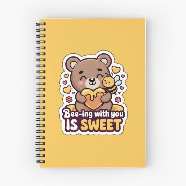 Item preview, Valentine Sticker Cute Bear and Bee Sweet Love  Bee-ing With You Is Sweet Kawaii Illustration designed and sold by Nuist25.