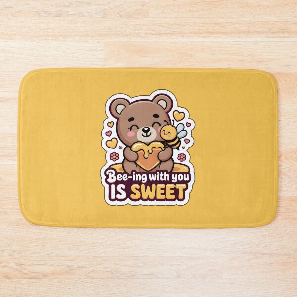 Item preview, Valentine Sticker Cute Bear and Bee Sweet Love  Bee-ing With You Is Sweet Kawaii Illustration designed and sold by Nuist25.