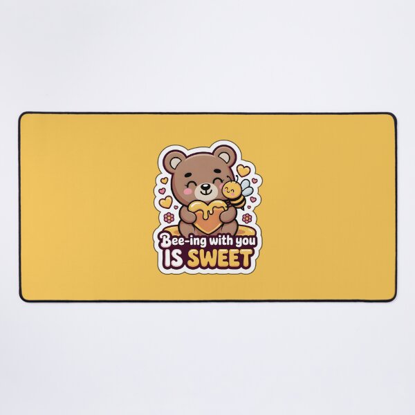 Item preview, Valentine Sticker Cute Bear and Bee Sweet Love Bee-ing With You Is Sweet Kawaii Illustration designed and sold by Nuist25.