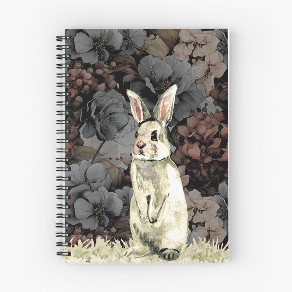 Aperçu de l'œuvre Peinture aquarelle florale de style vintage avec un lapin blanc créée et vendue par TackyTime.