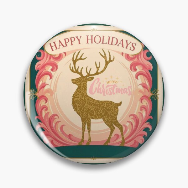 Item preview, Reindeer & Baroque Frame - Merry Christmas & Happy Holidays designed and sold by DesignsByPrnces.