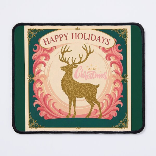 Item preview, Reindeer & Baroque Frame - Merry Christmas & Happy Holidays designed and sold by DesignsByPrnces.