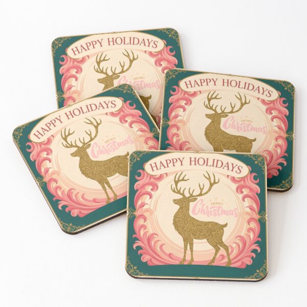 Item preview, Reindeer & Baroque Frame - Merry Christmas & Happy Holidays designed and sold by DesignsByPrnces.