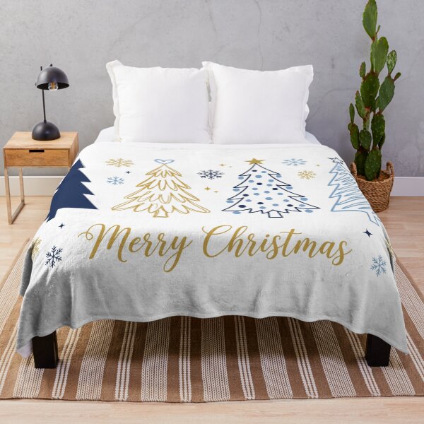 Item preview, Elegant Christmas Trees – Modern Holiday Illustration with Gold & Blue Accents designed and sold by LALA-MIRA.