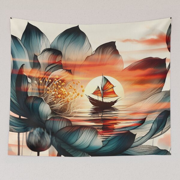 Item preview, Flower Boat, Ai Generated Art  designed and sold by ACC .