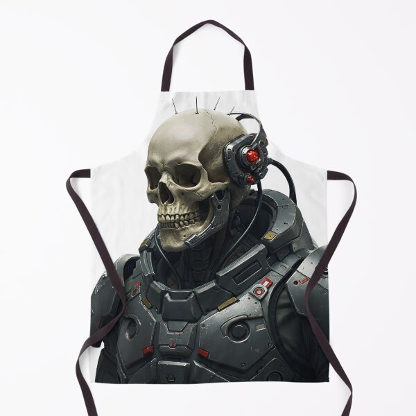 Item preview, Cyborg Skull Warrior – Dark Sci-Fi Mecha Art Print | Cyberpunk Skeleton Poster | Futuristic Armor Illustration designed and sold by R-B-Colors.