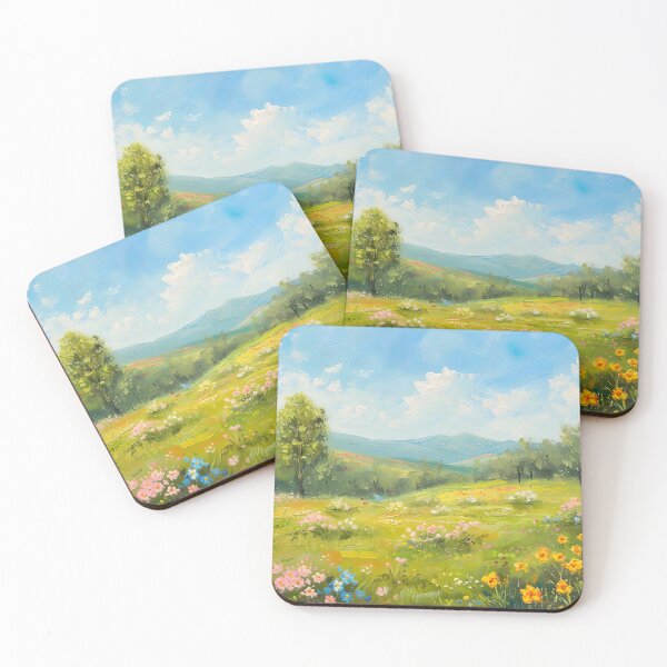 Item preview, Vintage Spring Meadow Landscape Art Print, Farmhouse Cottage Decor designed and sold by SavageVision.
