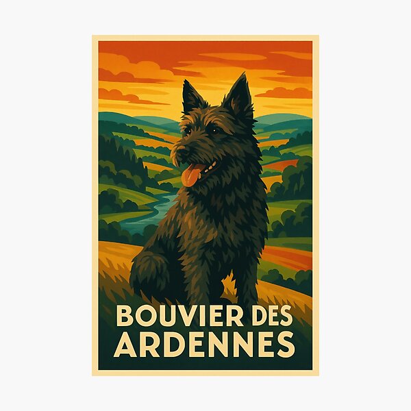 Item preview, Bouvier des Ardennes Sunset designed and sold by Flying Doggo.