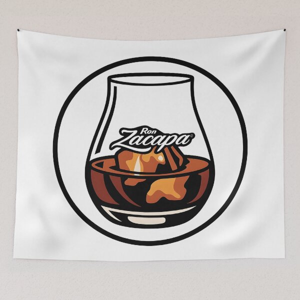 Item preview, Ron Zacapa Rum Glass Sticker Vector Art: Premium Centenario Logo with Ice Cubes & Bold Black Circle – SVG Download for Cocktail Lovers & Home Bar Glow-Ups designed and sold by WAUZ.