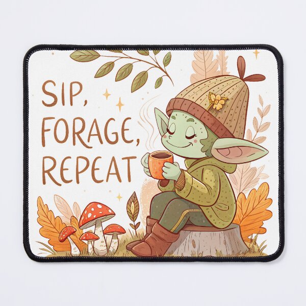 Item preview, Cozy Cottagecore Goblin | Sip Forage Repeat designed and sold by Parallel Fold.