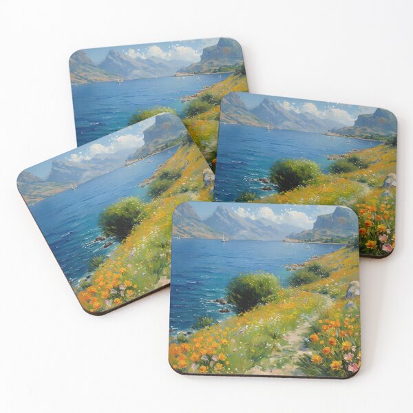 Item preview, Spring Meadow Landscape Print: Golden Mountainscape Wall Art designed and sold by SavageVision.
