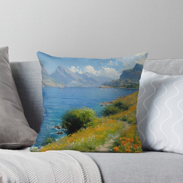 Item preview, Spring Meadow Landscape Print: Golden Mountainscape Wall Art designed and sold by SavageVision.