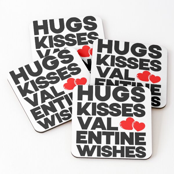 Item preview, HUGS KISSES VALENTINE WISHES,  Typography Valentine's Day quotes design for Lovers designed and sold by HGstudioDesign.