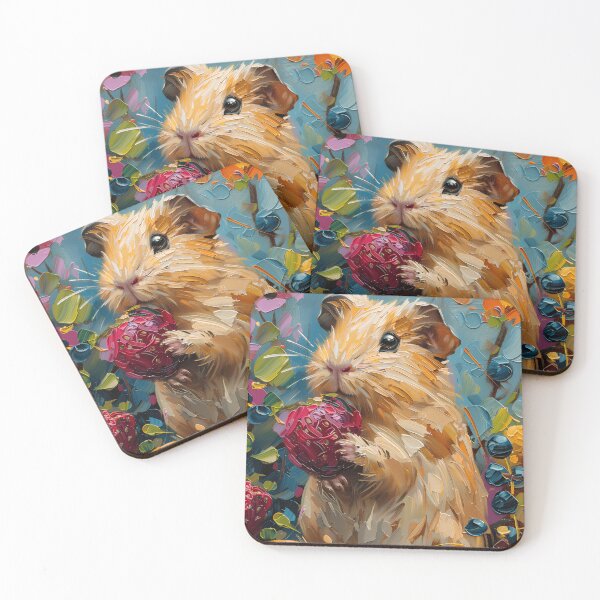 Item preview, Guinea Pig Painting with Raspberry and Fruits designed and sold by CuongArtLab.