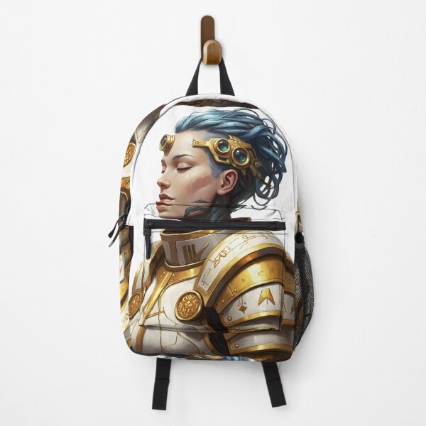 Item preview, Cyber Priestess Art Print – Futuristic Female Warrior Illustration | Sci-Fi Oracle Portrait | Golden Armor Cyberpunk Artwork designed and sold by R-B-Colors.