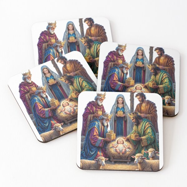 Item preview, Three Wise Men T-Shirt, Adoration Epiphany Art, Vibrant Gold Metallic Christmas Gift designed and sold by YMLux.