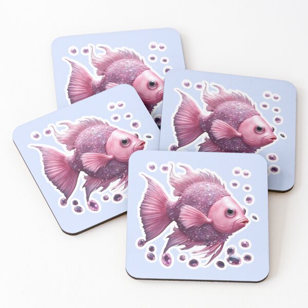 Item preview, Beautiful Pink Fish, Zodiac Water Sign Pisces designed and sold by Sugar Wisdom .