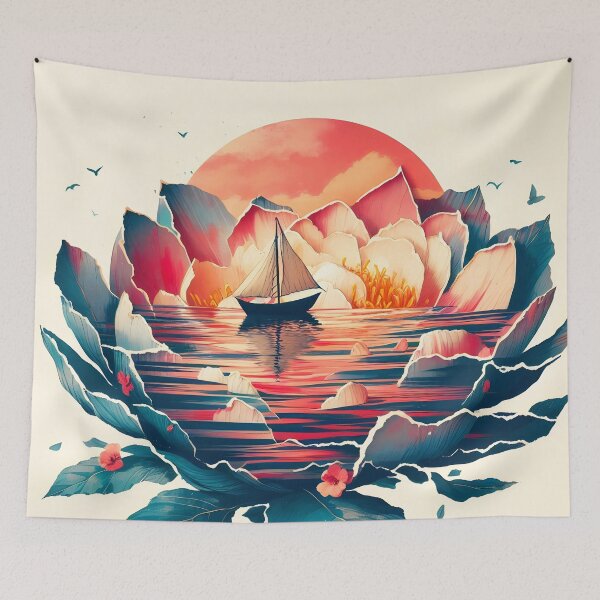 Item preview, Flower Boat, Ai Generated Art  designed and sold by ACC .