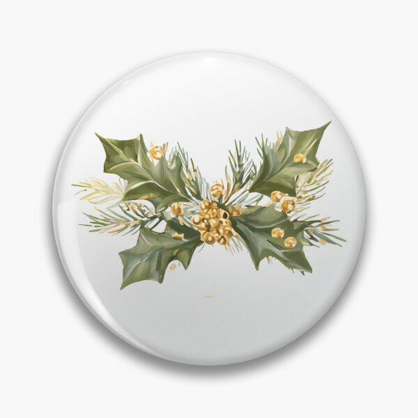Item preview, Holiday Holly with Gold Berries designed and sold by Teecha45.