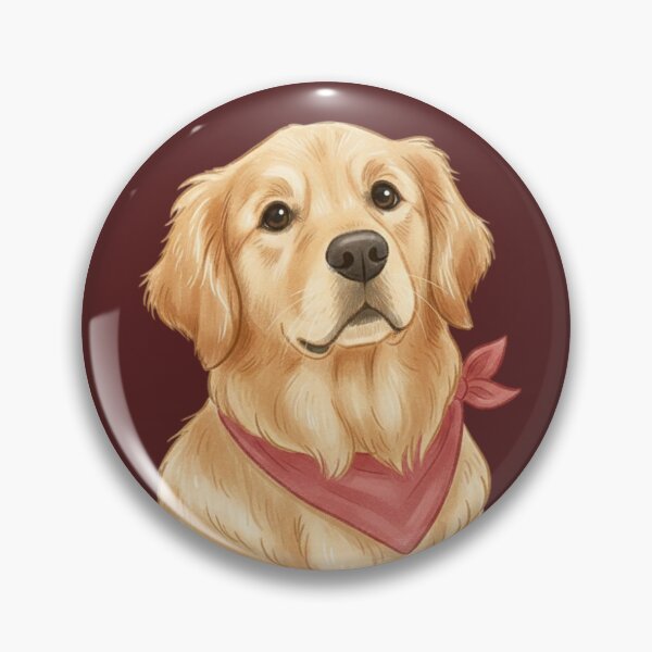 Item preview, Golden Retriever With Bandana – Gentle & Loyal Dog Illustration designed and sold by kimbo1106.