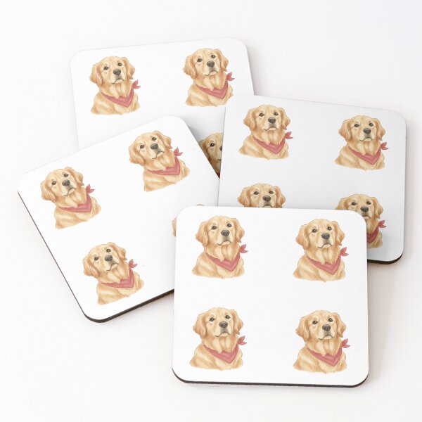 Item preview, Golden Retriever With Bandana – Gentle & Loyal Dog Illustration designed and sold by kimbo1106.
