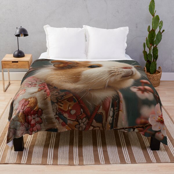 Item preview, Guinea Pig Painting in Floral Kimono with Cherry Blossoms designed and sold by CuongArtLab.