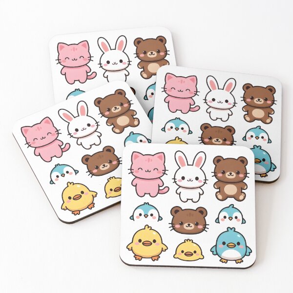Item preview, Cute Kawaii Animal Sticker Pack - Aesthetic Heart Star Bunny Frog Icons - Mega Bundle Graphics designed and sold by humblesoart.
