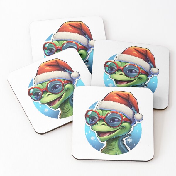 Item preview, Cute Christmas Gecko Wearing Santa Hat & Glasses – Funny Holiday Lizard Art designed and sold by RBCreates.
