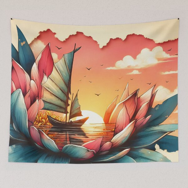 Item preview, Flower Boat, Ai Generated Art  designed and sold by ACC .