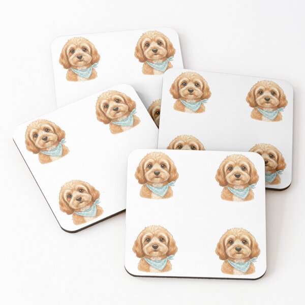 Item preview, Cockapoo With Bandana – Playful & Sweet Dog Illustration designed and sold by kimbo1106.