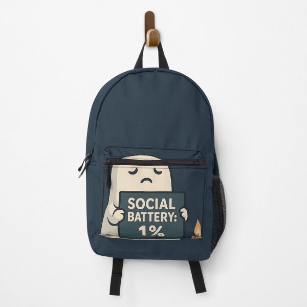 Item preview, Social Battery 1% Ghost – Funny Introvert Quote Illustration designed and sold by Still Breathing Studio.