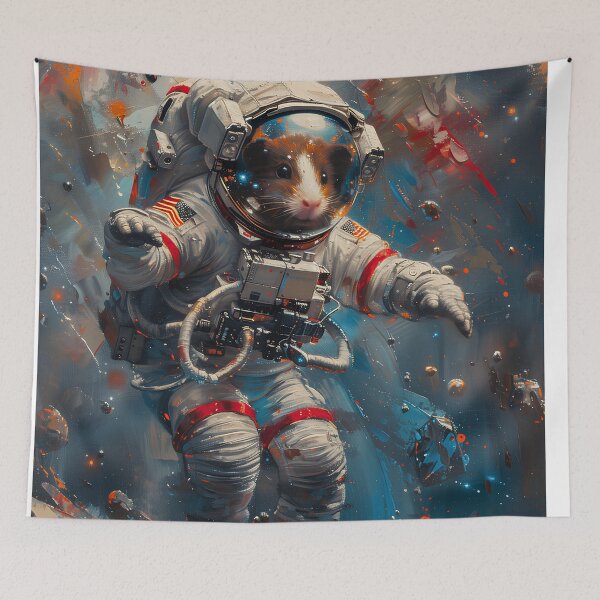 Item preview, Guinea Pig Painting in Astronaut Suit Floating in Space designed and sold by CuongArtLab.