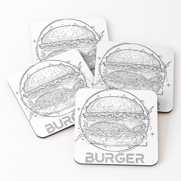 Item preview, Cyber Tech Burger Line Art designed and sold by Byond29.