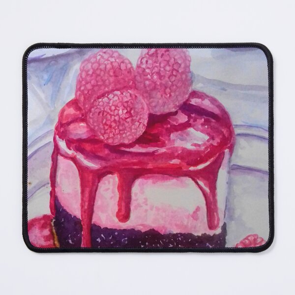 Item preview, Raspberry Cheesecake Watercolor Realistic Food Painting  designed and sold by happiartworks .