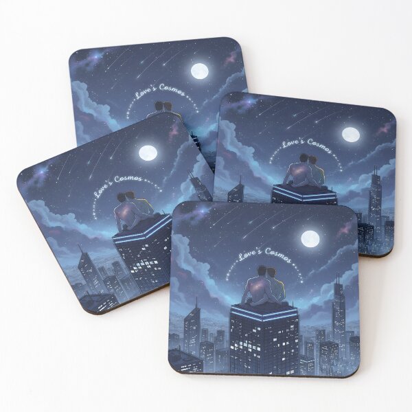 Item preview, Rooftop Stargazing: Two Silhouettes Under the City Sky designed and sold by Elando1212.