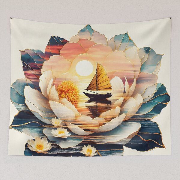 Item preview, Flower Boat, Ai Generated Art  designed and sold by ACC .