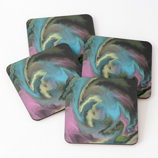 Item preview, Galaxy - cosmic play of colors abstract modern in black, blue, pink and green designed and sold by Susanna Schorr.