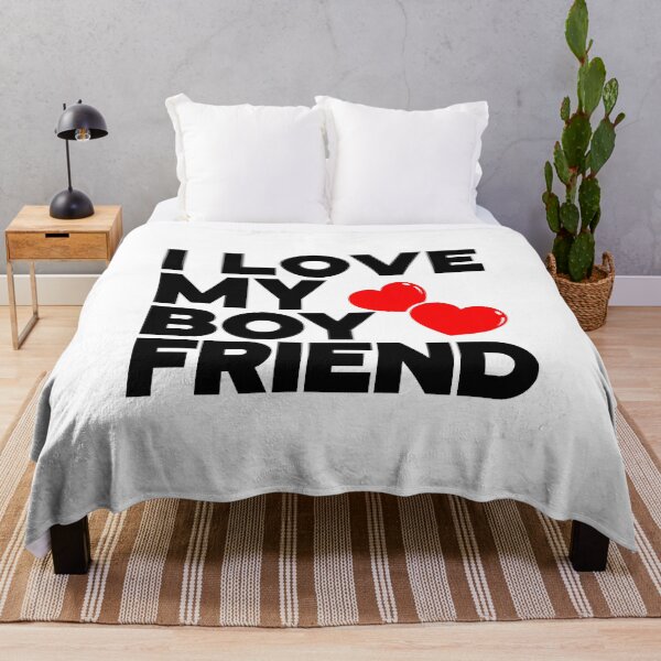 Item preview, I LOVE MY BOYFRIEND, Typography Valentine's Day quotes design for Lovers designed and sold by HGstudioDesign.