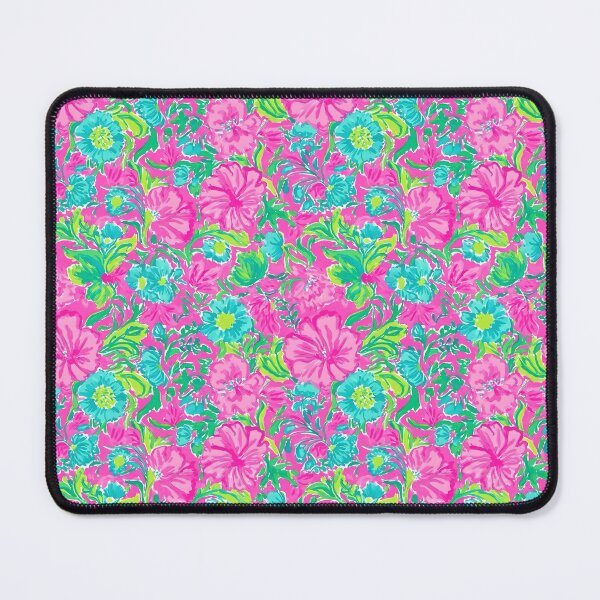 Item preview, Preppy wild flowers in pink, green and turquoise, Palm Beach vibe designed and sold by SophieClimaArt.