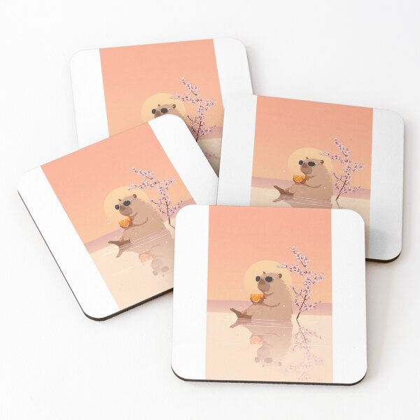Item preview, Relaxed Sunset Capybara – Aesthetic Chill Vibes Art designed and sold by MadeByACJ.