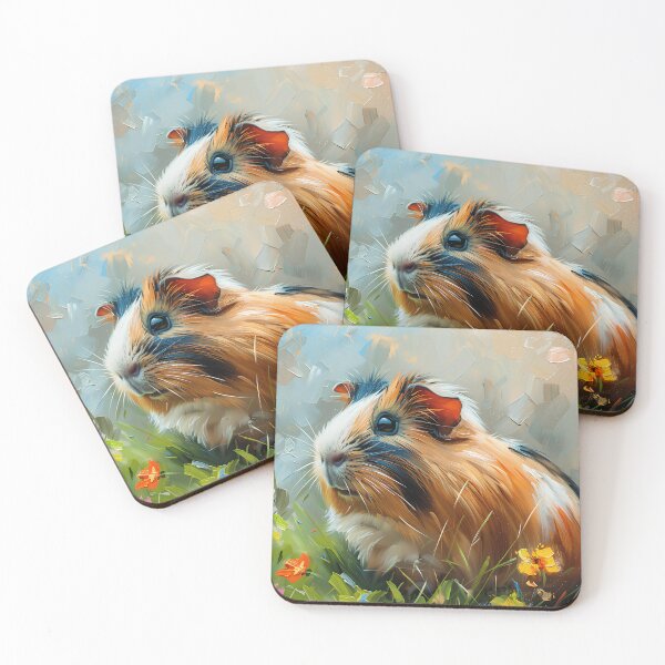 Item preview, Guinea Pig Painting in a Flower Field designed and sold by CuongArtLab.