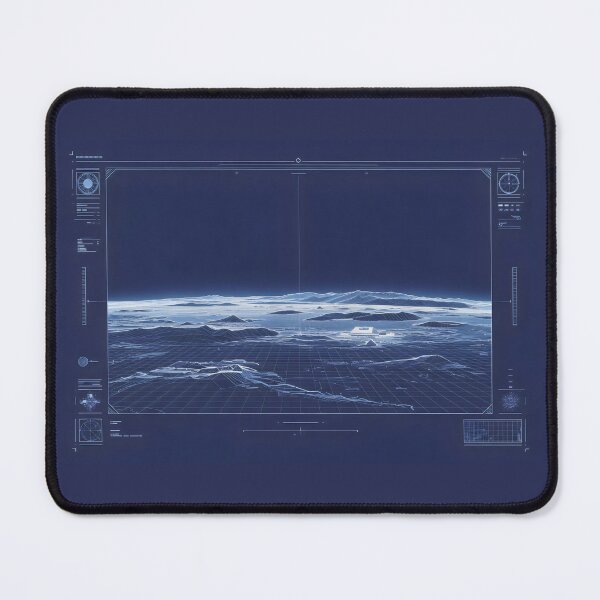 Item preview, Digital Terrain Wireframe Autodesk Simulation Tech Blueprint Design designed and sold by SplashTastic.