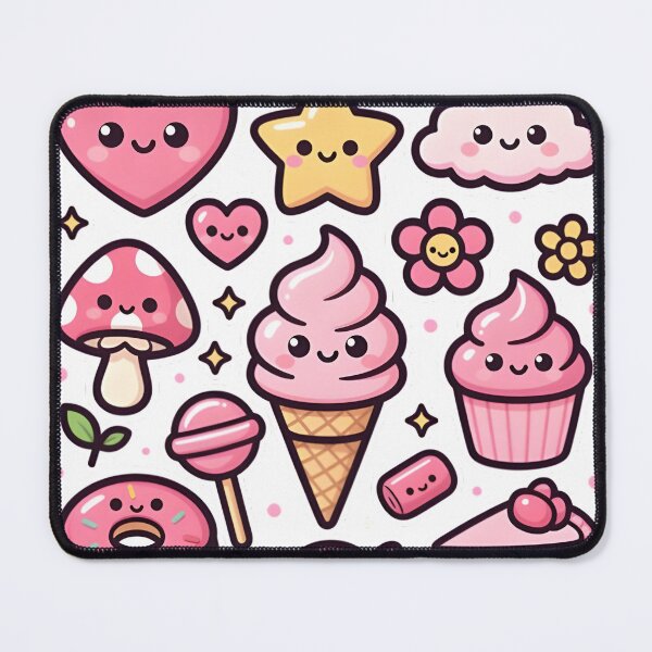 Item preview, Cute Pink Kawaii Dessert Sticker - Aesthetic Ice Cream Donut Cake Heart Graphics designed and sold by humblesoart.