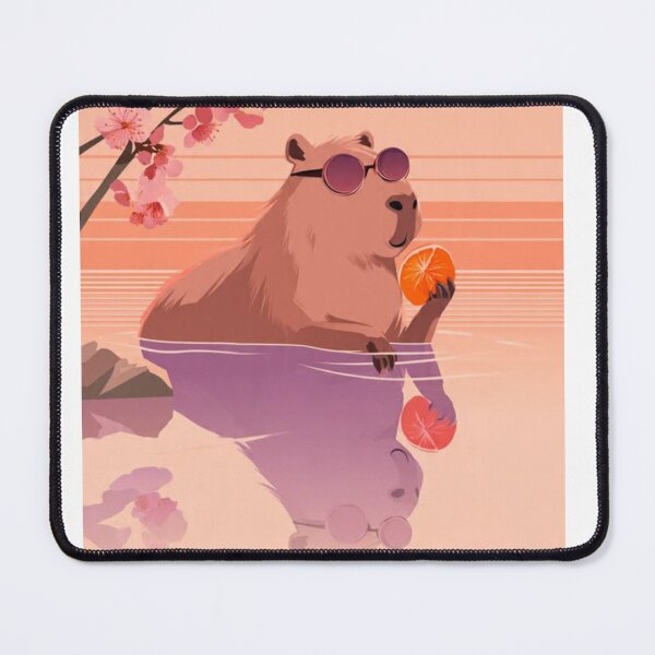 Item preview, Capybara Relaxing in Water – Calm Aesthetic Sunset Design designed and sold by MadeByACJ.