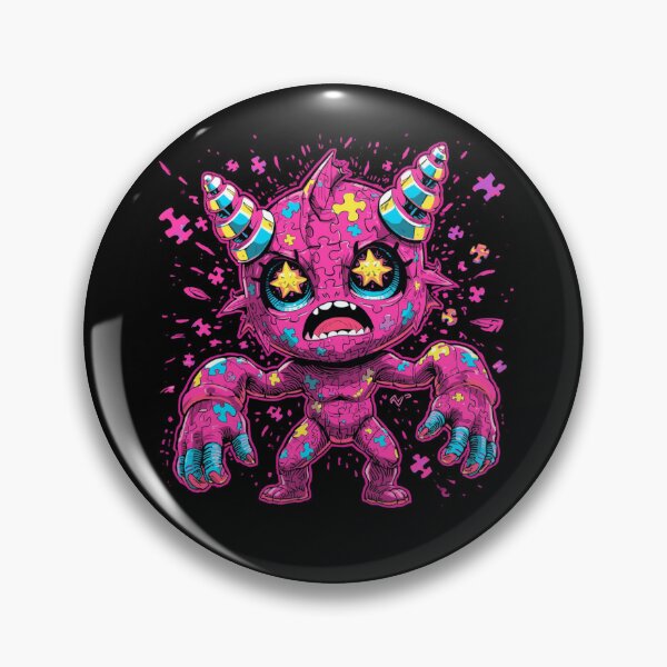 Item preview, Neon Puzzle Monster – Vibrant Pop Art Street Art Creature Illustration designed and sold by PLUSHIWORLDtm.