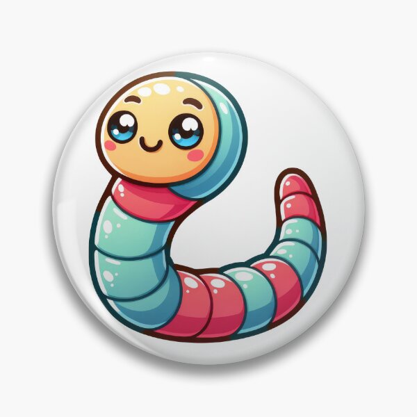 Item preview, Cute Kawaii Worm Cartoon Sticker Design designed and sold by LunaPixelStudio.
