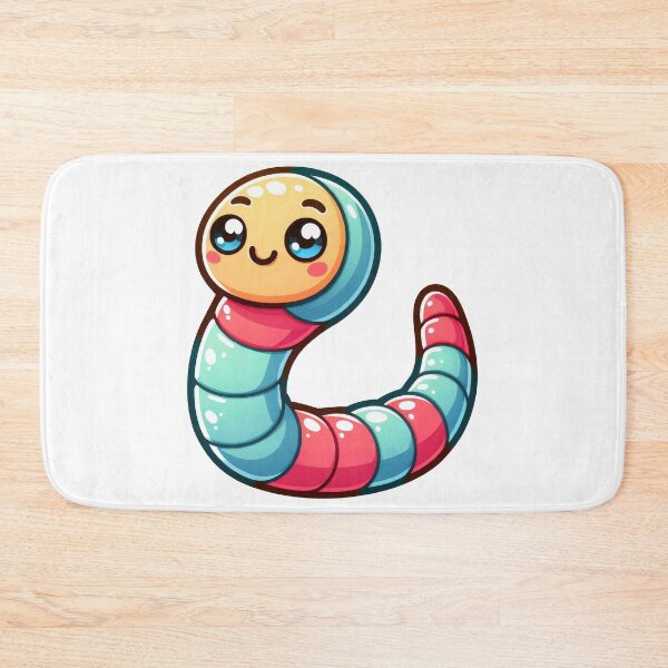 Item preview, Cute Kawaii Worm Cartoon Sticker Design designed and sold by LunaPixelStudio.