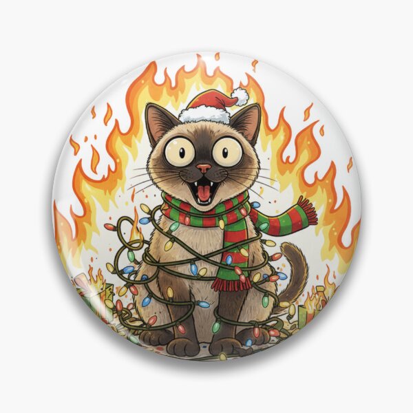 Artikelvorschau, Urkomisches, übertriebenes Weihnachts-Meme mit einer Siamkatze – Lustiges Festtagsdesign entworfen und verkauft von Siamcatshop.