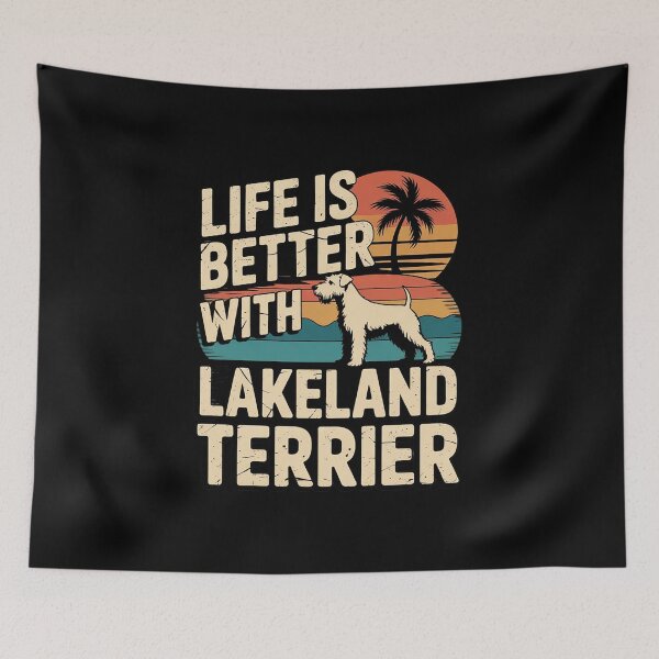 Item preview, Life Better Lakeland Terrier Vintage Dog Mom Dad  designed and sold by NailMolisa.
