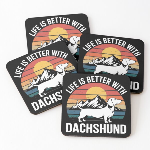 Item preview, Life Better Long Haired Dachshund Vintage Dog Mom Dad  designed and sold by NailMolisa.